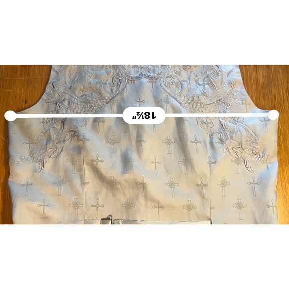 Monarchy Embroidered Silver Grey Vest Back Closure Front Pockets Size S - Picture 6 of 16